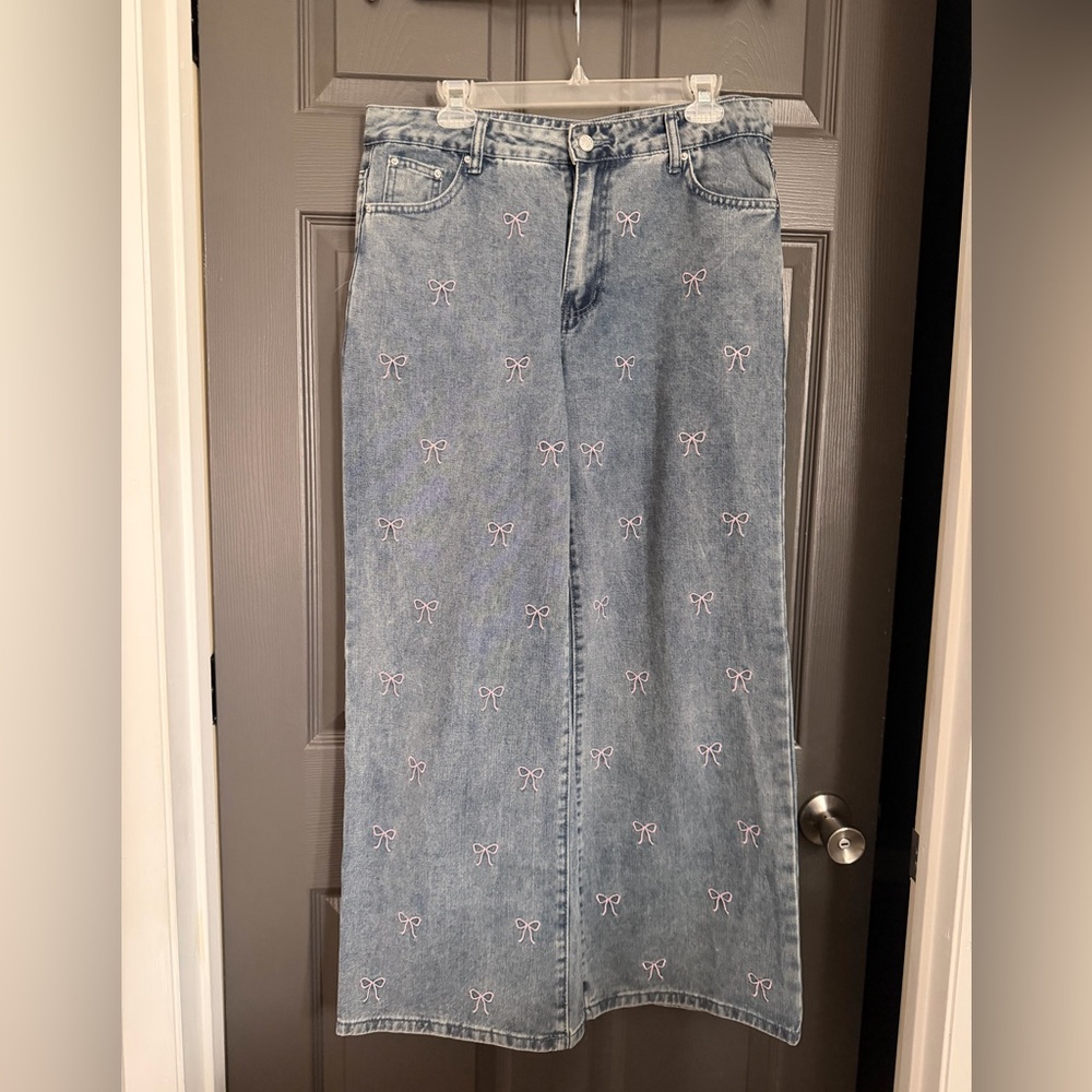 J for Justify Denim Jeans with Pink Bow Accents